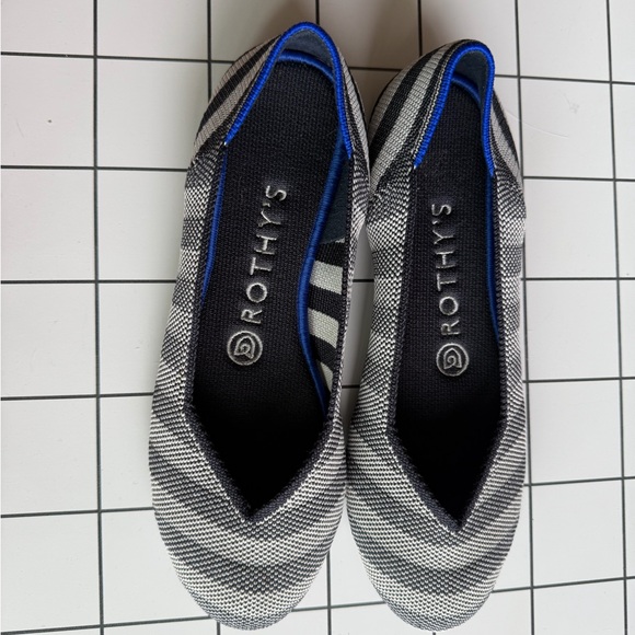 Rothy's Black and White Striped Flats - Picture 2 of 7
